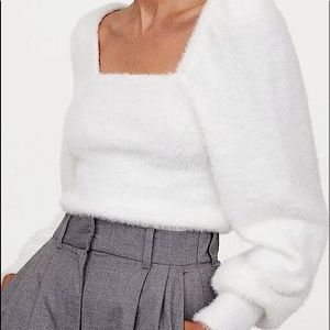 H&M Fuzzy Off-White Sweater